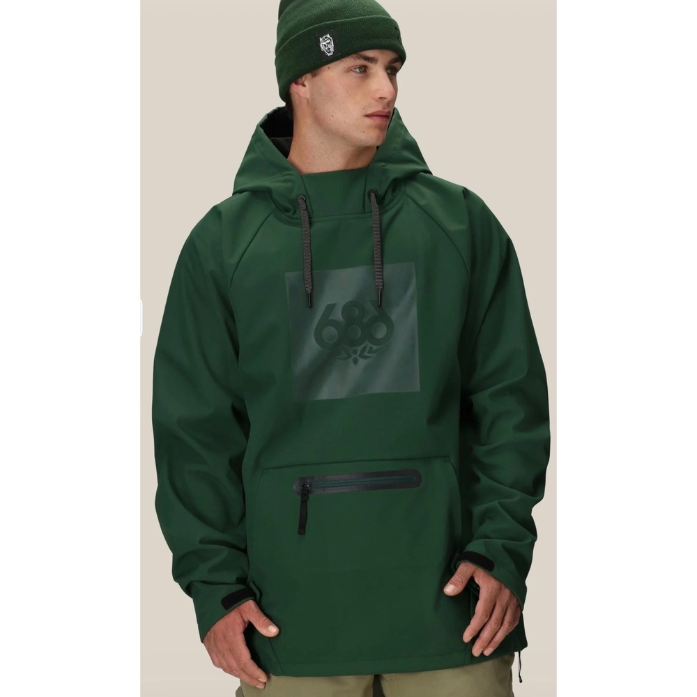 NEW 686 Waterproof Snowboard hoody Jacket moss Green infiDRY 10K Softshell Shell